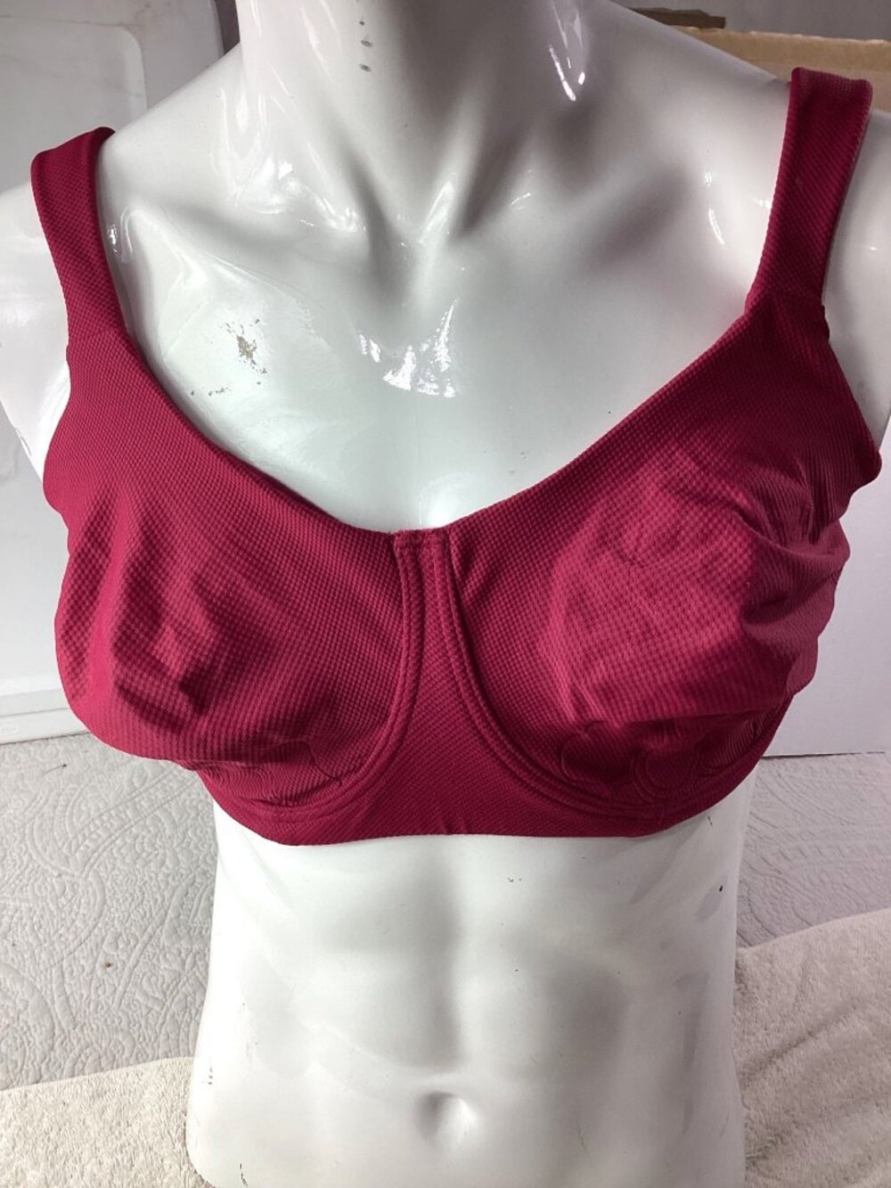 Comfort Choice Womens Burgundy Bra 42C Adj Straps*Sissy*Femboy*Cosplay*EUC